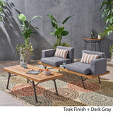 Canoga Outdoor Industrial Loveseat with Coffee Table by Christopher Knight Home