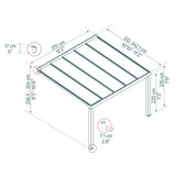 Stockholm 11ft. Gray/Clear Aluminum Patio Cover