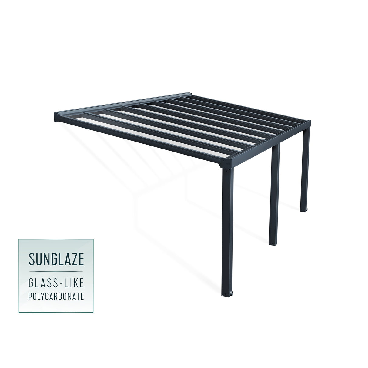 Stockholm 11ft. Gray/Clear Aluminum Patio Cover
