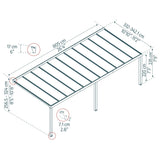 Stockholm 11ft. Gray/Clear Aluminum Patio Cover
