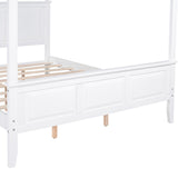 Canopy Bed Sturdy Platform Bed with Open Roof, Headboard and Footboard, Easy Assemble