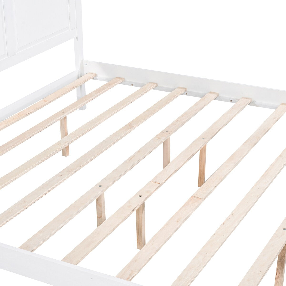 Canopy Bed Sturdy Platform Bed with Open Roof, Headboard and Footboard, Easy Assemble