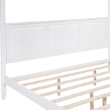 Canopy Bed Sturdy Platform Bed with Open Roof, Headboard and Footboard, Easy Assemble