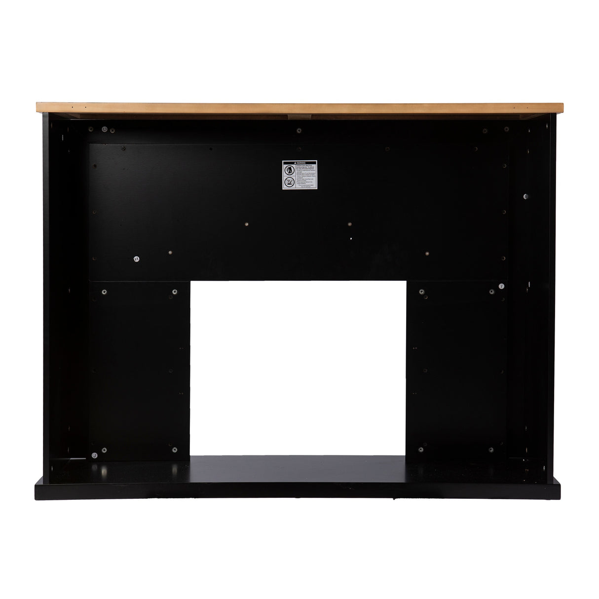 SEI Furniture Cantara Industrial Black Wood Color Changing Fireplace