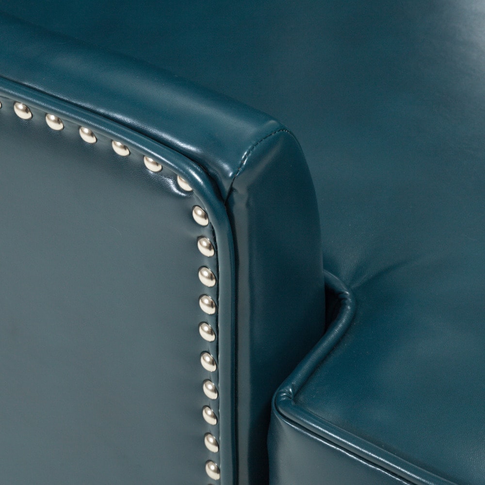 Canterburry High Back Bonded Leather Wing Chair by Christopher Knight Home