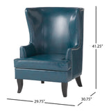 Canterburry High Back Bonded Leather Wing Chair by Christopher Knight Home