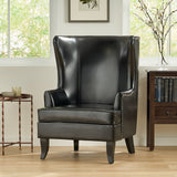 Canterburry High Back Bonded Leather Wing Chair by Christopher Knight Home