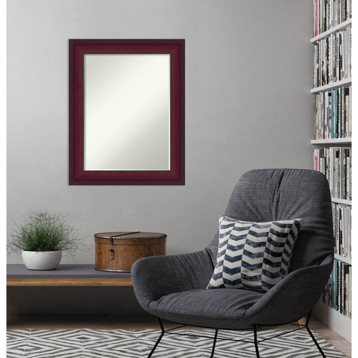 Canterbury Cherry Half-Inch-Bevel Wood Framed Wall Mirror - Canterbury Cherry - Glass Size 18x24