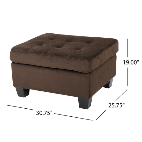 Canterbury Upholstered Tufted Ottoman by Christopher Knight Home