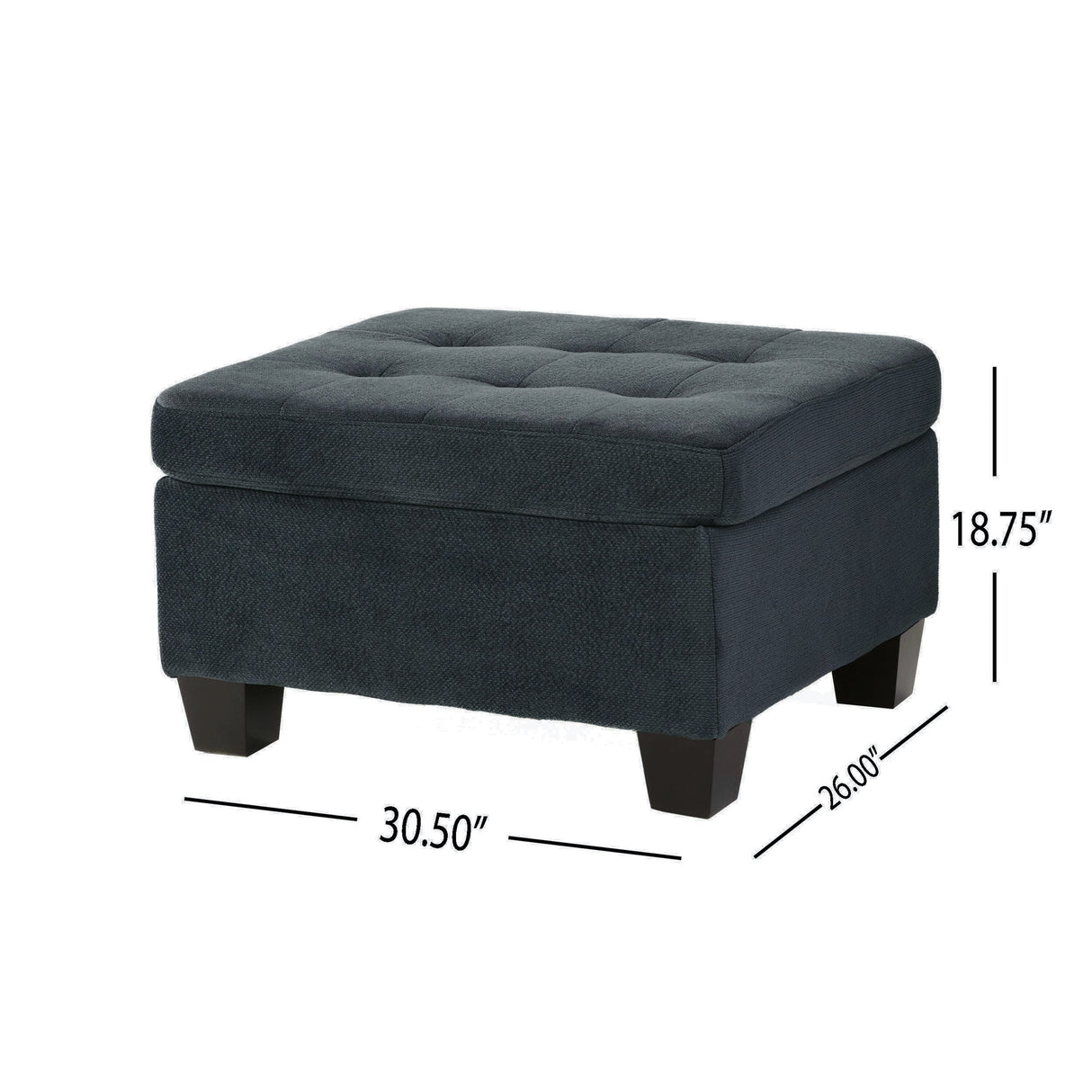 Canterbury Upholstered Tufted Ottoman by Christopher Knight Home
