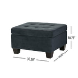 Canterbury Upholstered Tufted Ottoman by Christopher Knight Home