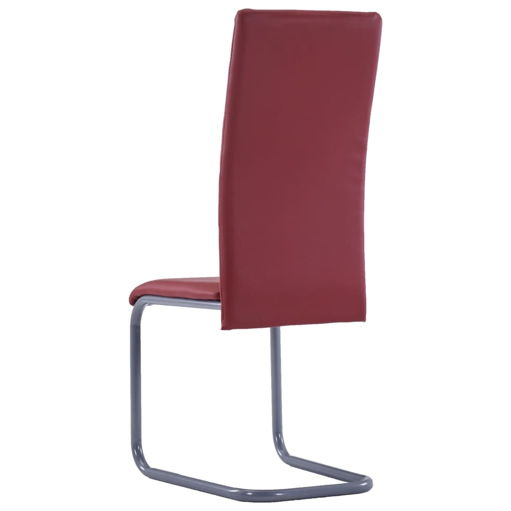 Cantilever Dining Chairs 2 pcs Red Faux Leather