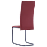 Cantilever Dining Chairs 2 pcs Red Faux Leather