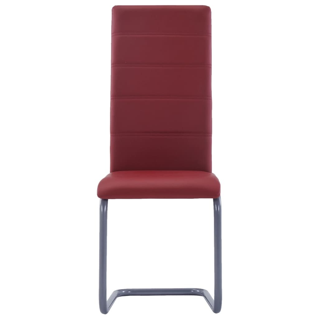 Cantilever Dining Chairs 2 pcs Red Faux Leather