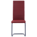 Cantilever Dining Chairs 2 pcs Red Faux Leather