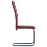 Cantilever Dining Chairs 2 pcs Red Faux Leather