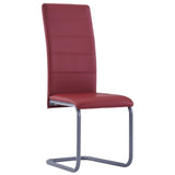 Cantilever Dining Chairs 2 pcs Red Faux Leather