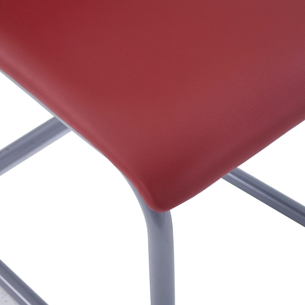 Cantilever Dining Chairs 2 pcs Red Faux Leather
