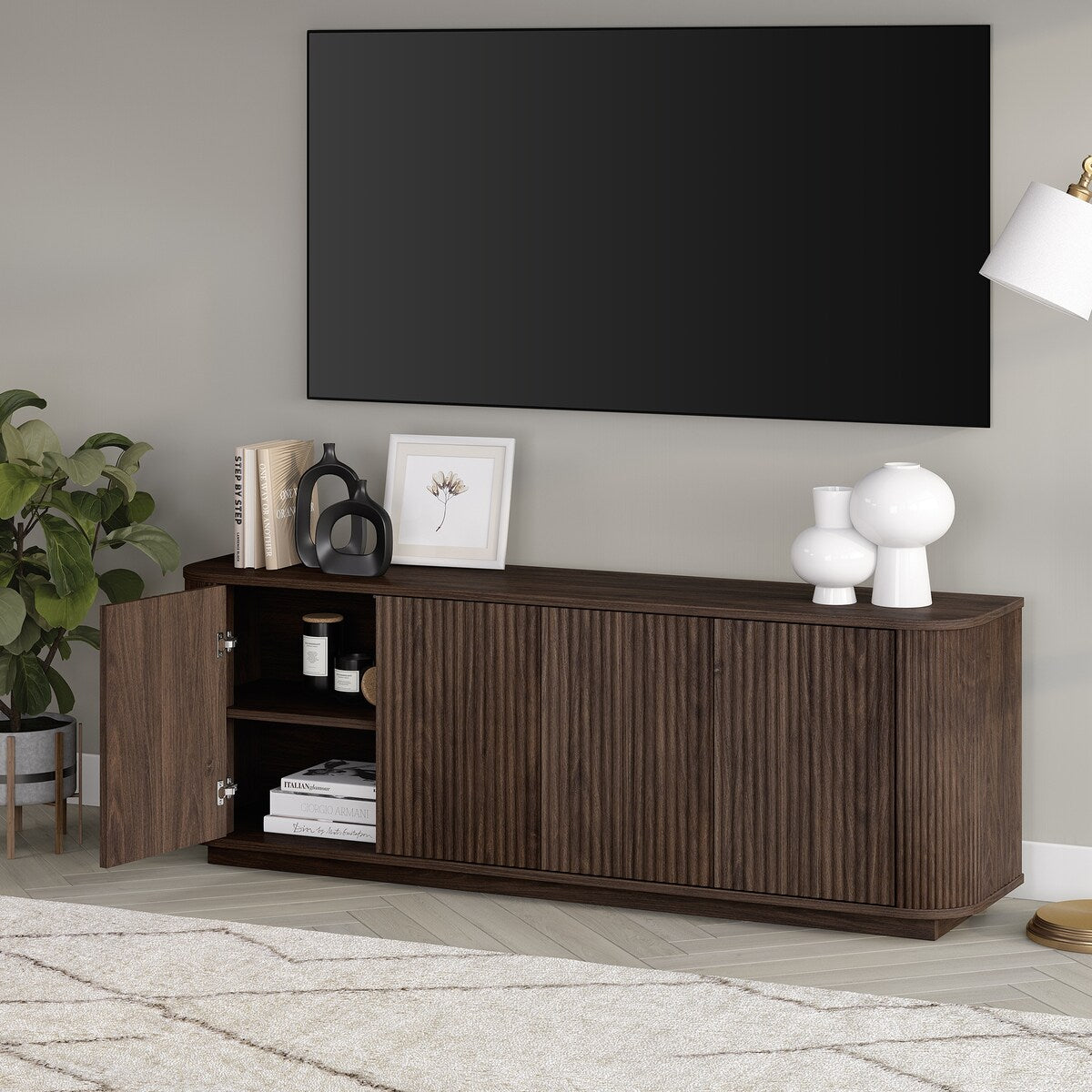 Canton Rectangular TV Stand for TV's up to 75" - 68" Wide