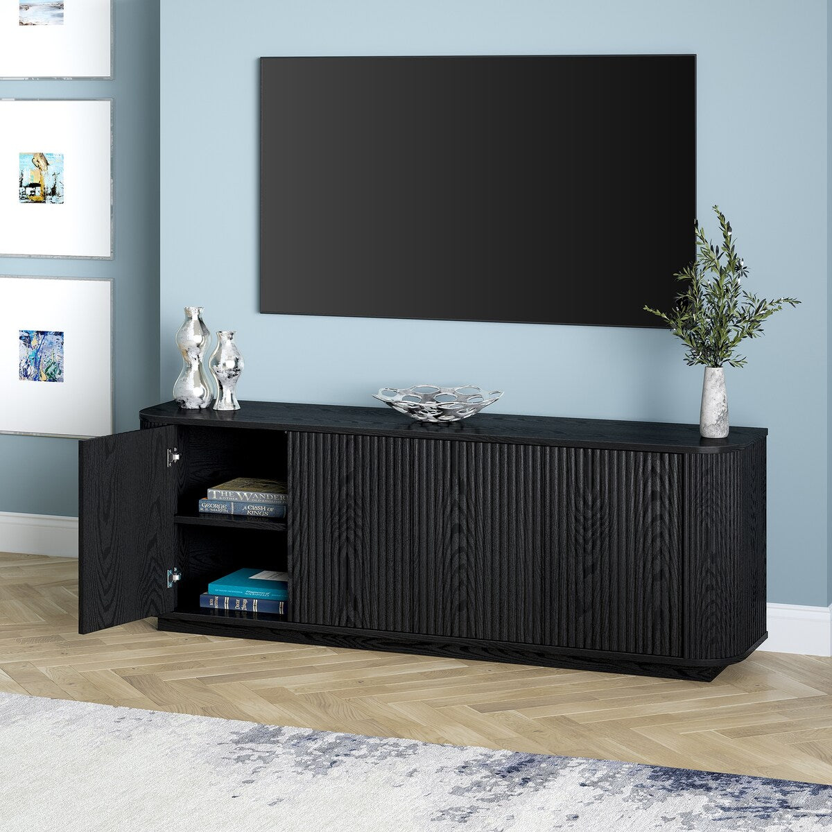Canton Rectangular TV Stand for TV's up to 75" - 68" Wide