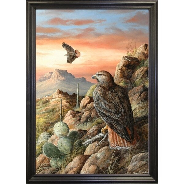 Canyon Hunters-TRESWA129778 Framed Print 27"x18.5" by Trevor V. Swanson