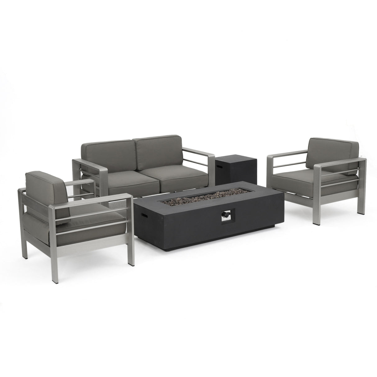 Cape Coral 5-piece Outdoor Fire Pit Chat Set by Christopher Knight Home