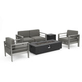 Cape Coral 5-piece Outdoor Fire Pit Chat Set by Christopher Knight Home
