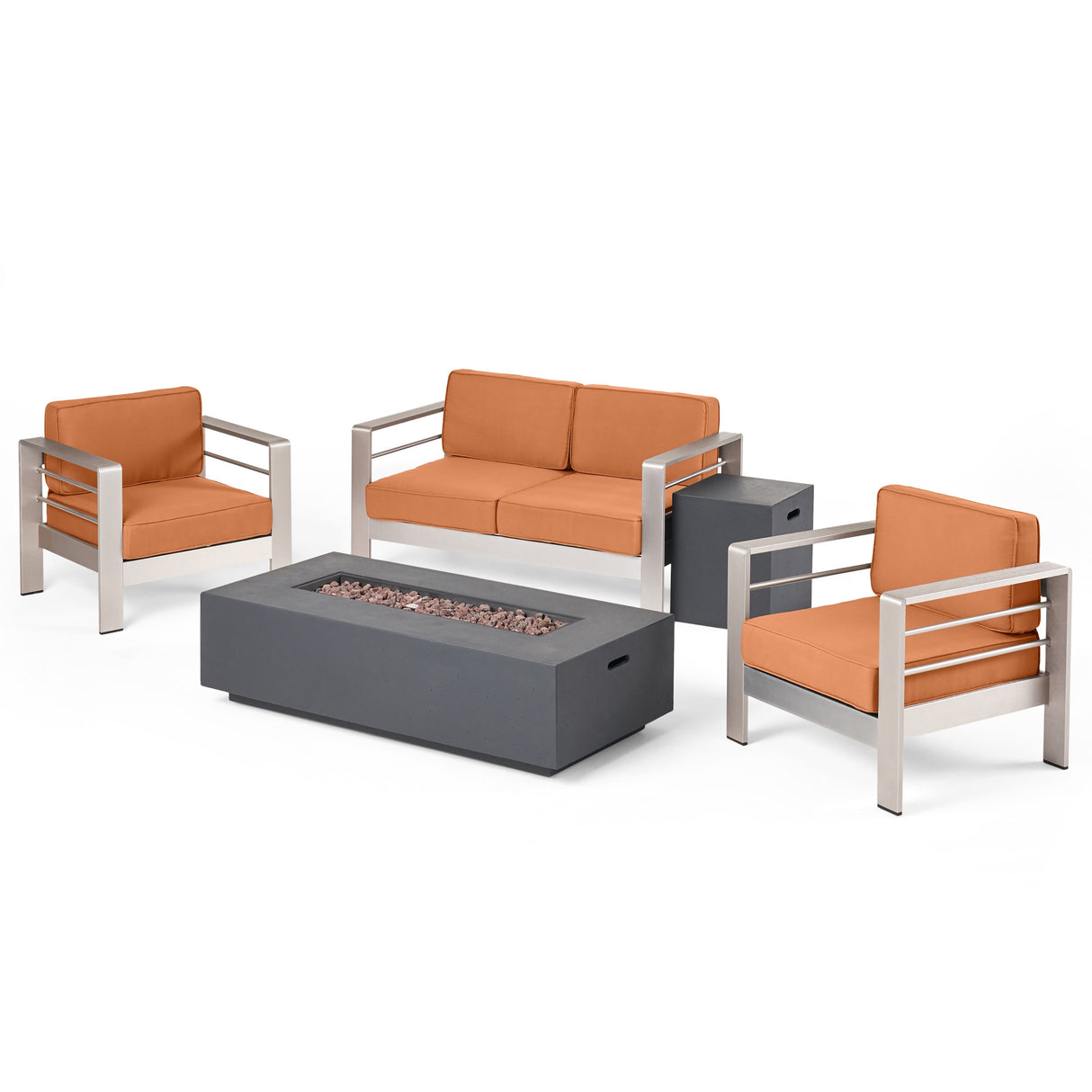 Cape Coral 5-piece Outdoor Fire Pit Chat Set by Christopher Knight Home