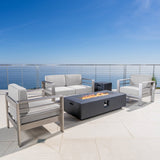 Cape Coral 5-piece Outdoor Fire Pit Chat Set by Christopher Knight Home