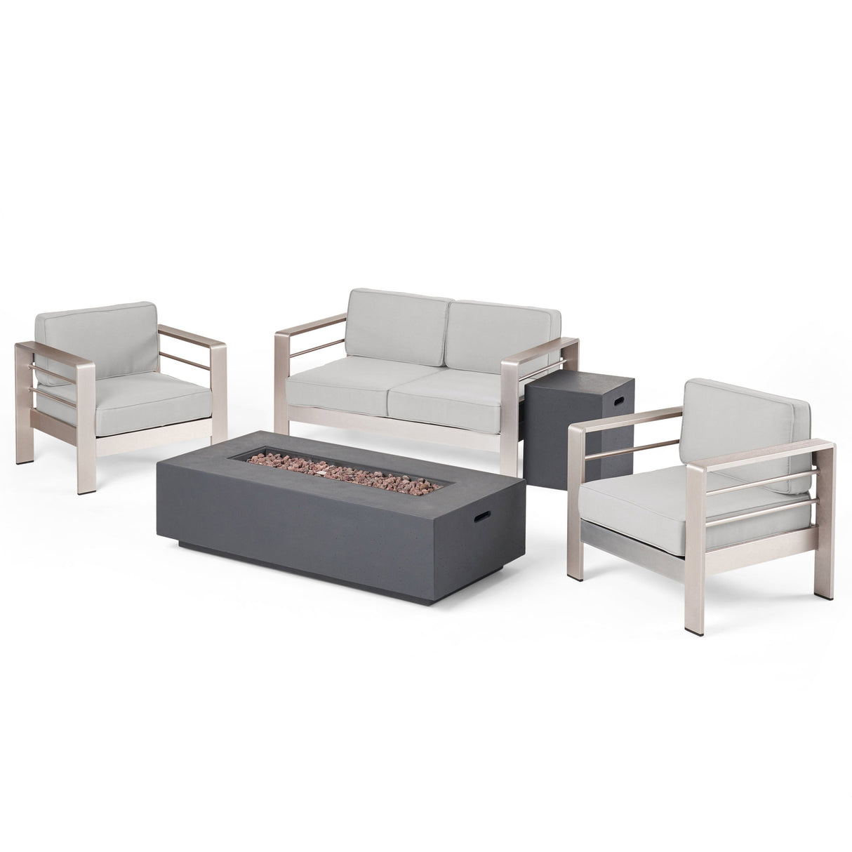 Cape Coral 5-piece Outdoor Fire Pit Chat Set by Christopher Knight Home