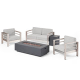 Cape Coral 5-piece Outdoor Fire Pit Chat Set by Christopher Knight Home