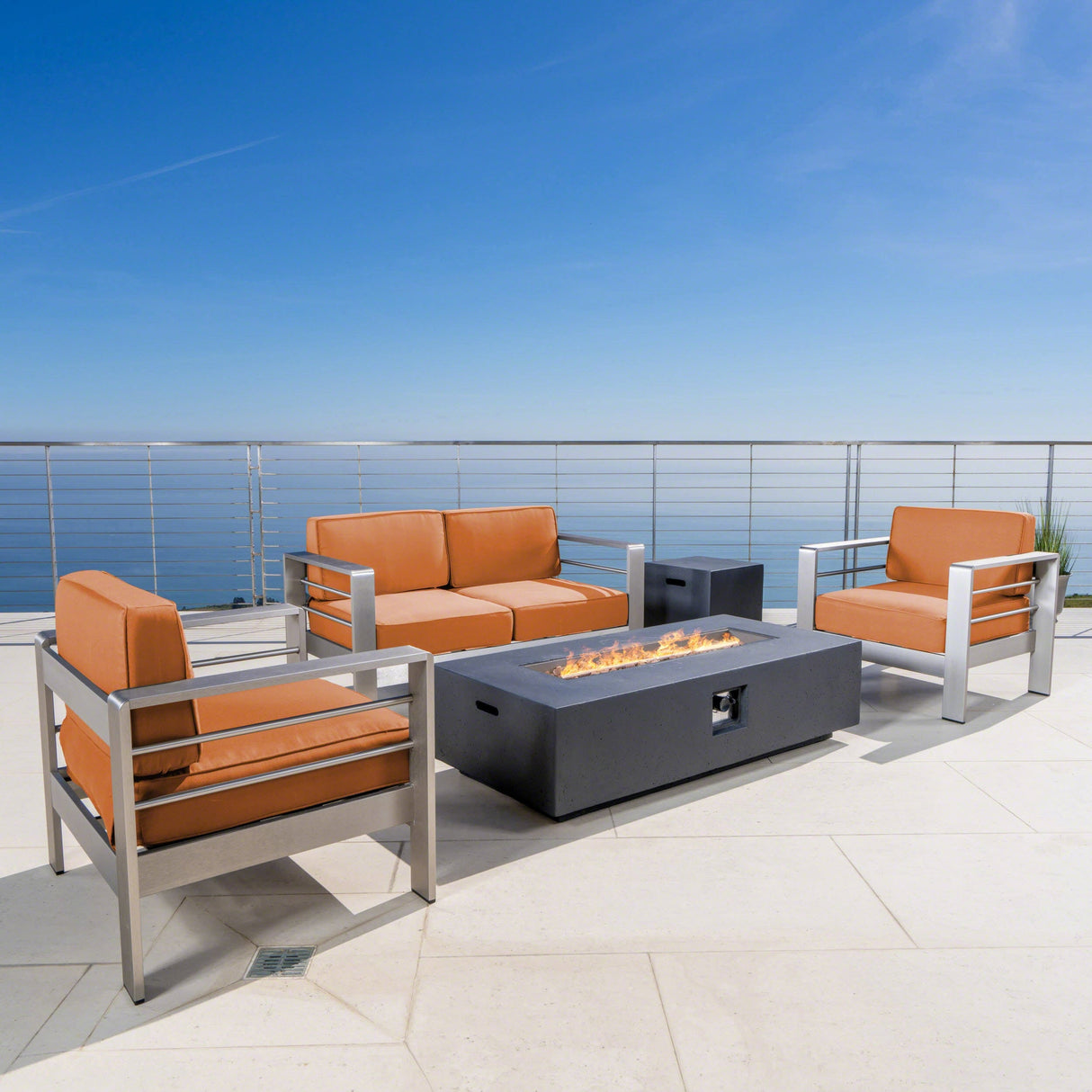 Cape Coral 5-piece Outdoor Fire Pit Chat Set by Christopher Knight Home