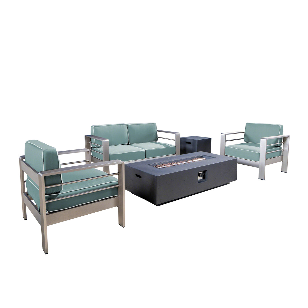 Cape Coral 5-piece Outdoor Fire Pit Chat Set by Christopher Knight Home