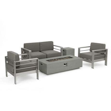 Cape Coral 5-piece Patio Fire Pit Chat Set by Christopher Knight Home