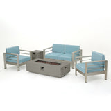 Cape Coral Aluminum 5-piece Fire Pit Chat Set by Christopher Knight Home