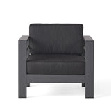 Cape Coral Aluminum Chat Set with Fire Pit by Christopher Knight Home
