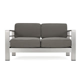Cape Coral Aluminum Chat Set with Fire Pit by Christopher Knight Home