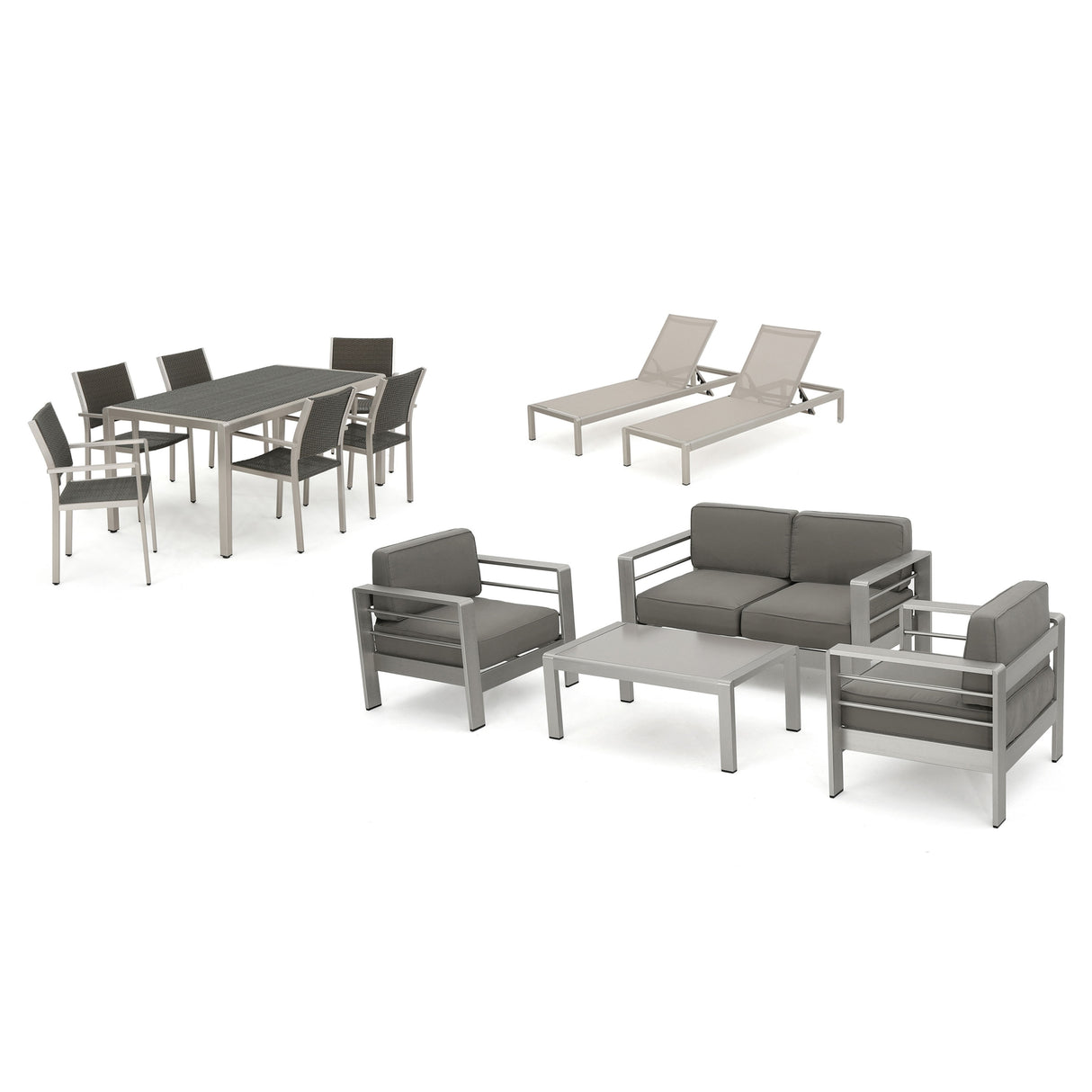 Cape Coral Outdoor 13-piece Entertainment Seating Set with Cushions by Christopher Knight Home