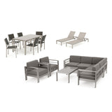 Cape Coral Outdoor 15-piece Entertainment Seating Set with Cushions by Christopher Knight Home
