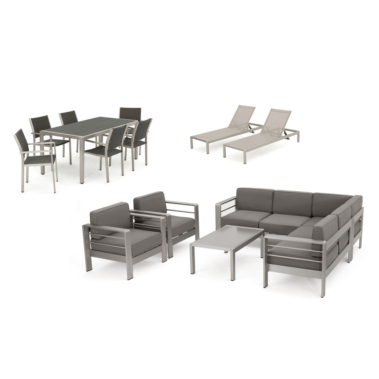 Cape Coral Outdoor 15-piece Entertainment Seating Set with Cushions by Christopher Knight Home