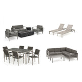 Cape Coral Outdoor 18-piece Entertainment Seating Set with Cushions by Christopher Knight Home