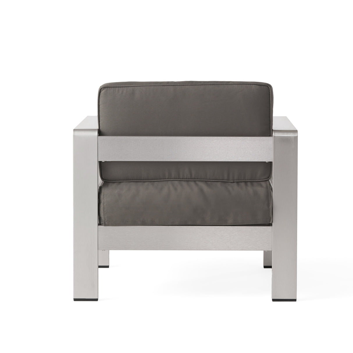 Cape Coral Outdoor 2-Seater Aluminum Club Chair Chat Set with Ottomans and Side Table by Christopher Knight Home