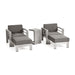 Cape Coral Outdoor 2-Seater Aluminum Club Chair Chat Set with Ottomans and Side Table by Christopher Knight Home