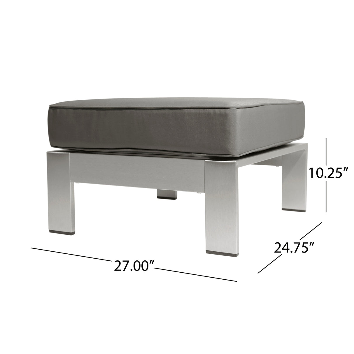Cape Coral Outdoor 2-Seater Aluminum Club Chair Chat Set with Ottomans and Side Table by Christopher Knight Home