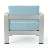 Cape Coral Outdoor 2 Seater Club Chair and Table Set by Christopher Knight Home