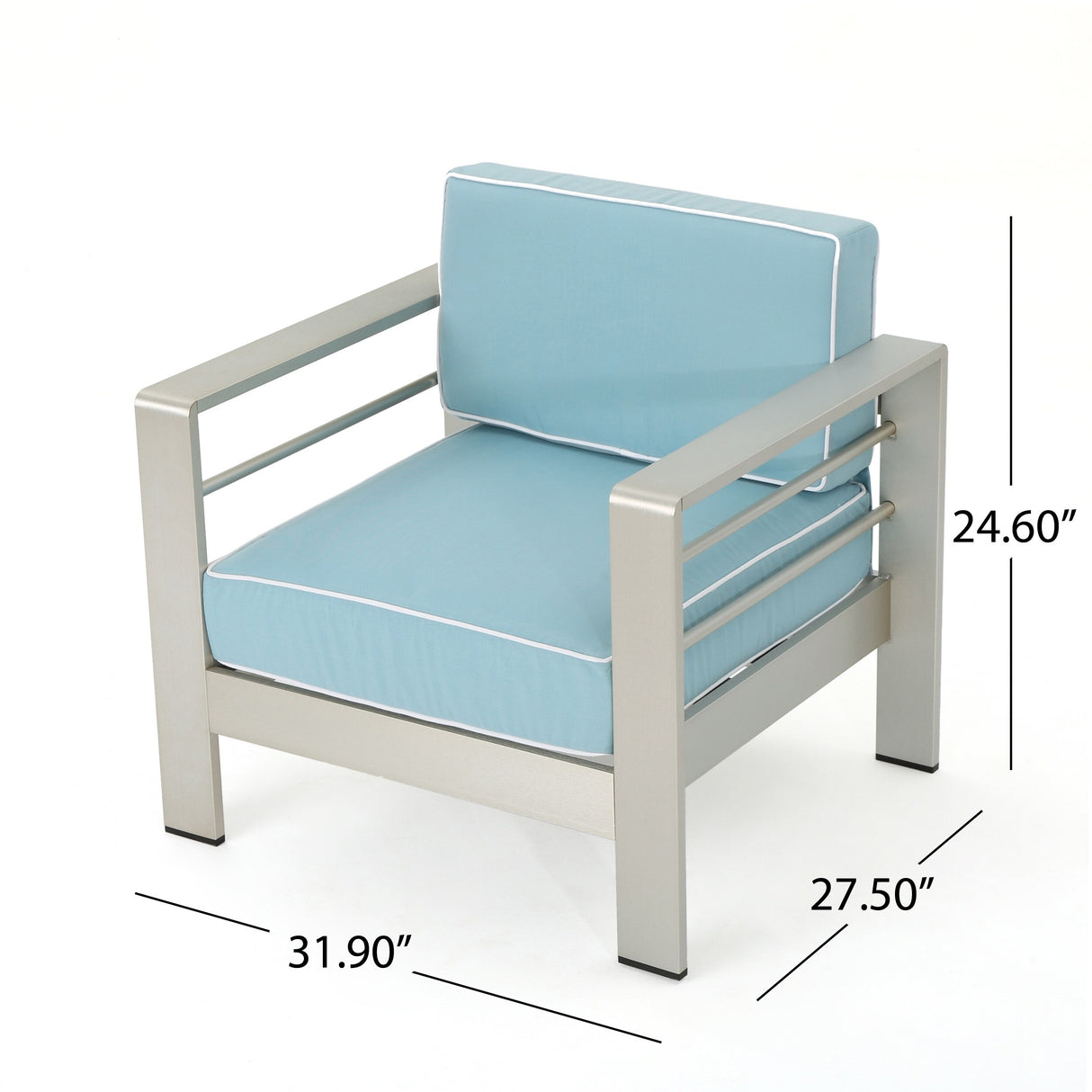 Cape Coral Outdoor 2 Seater Club Chair and Table Set by Christopher Knight Home