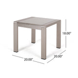 Cape Coral Outdoor 3 Seater Aluminum Sofa and Ottoman Set with Side Tables by Christopher Knight Home