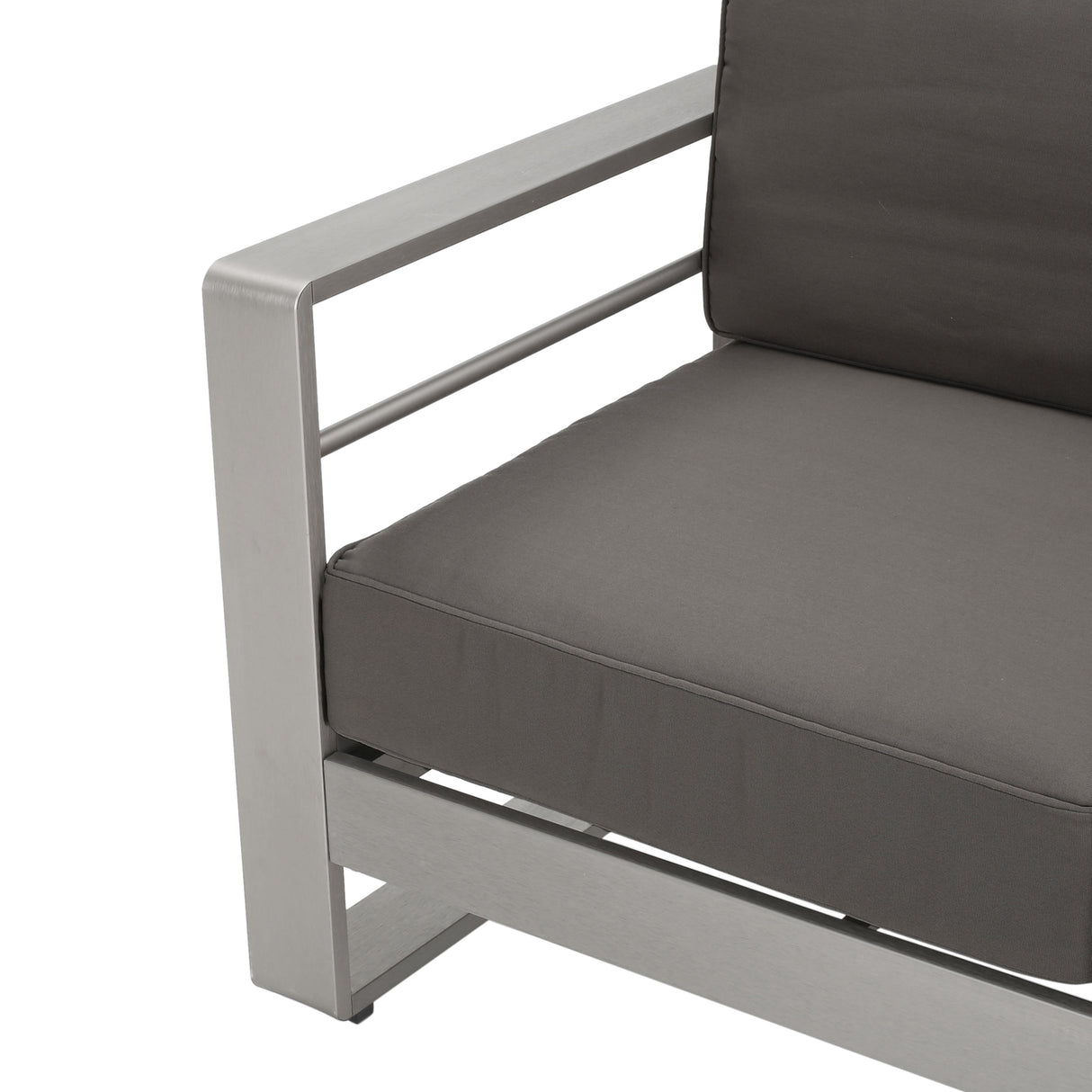 Cape Coral Outdoor 3 Seater Aluminum Sofa and Ottoman Set with Side Tables by Christopher Knight Home