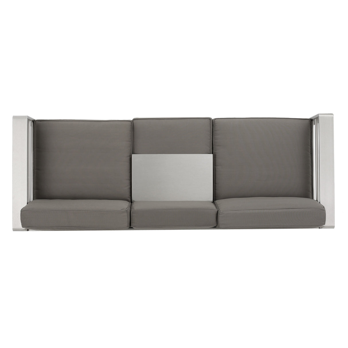 Cape Coral Outdoor 3 Seater Aluminum Sofa and Ottoman Set with Side Tables by Christopher Knight Home