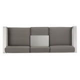 Cape Coral Outdoor 3 Seater Aluminum Sofa and Ottoman Set with Side Tables by Christopher Knight Home
